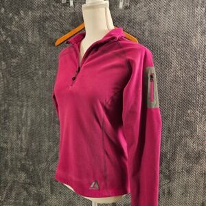 First Ascent Eddie Bauer Whittaker Pink Fleece 1/4 Zip Pullover Women's Small